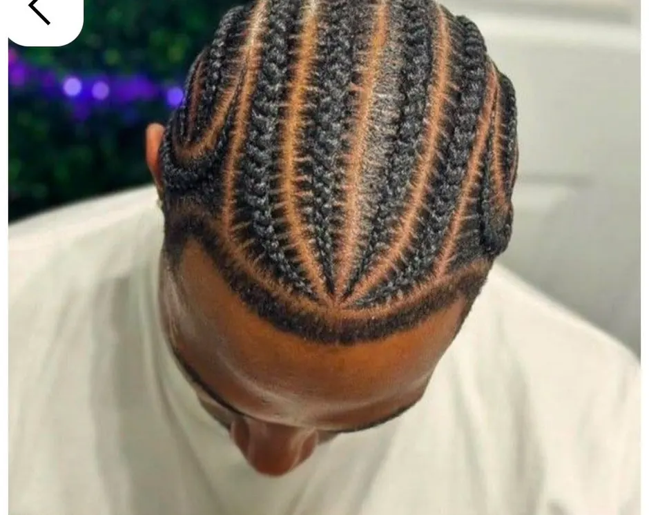 Before and after men's cornrow braids at Beauty by Haks — before